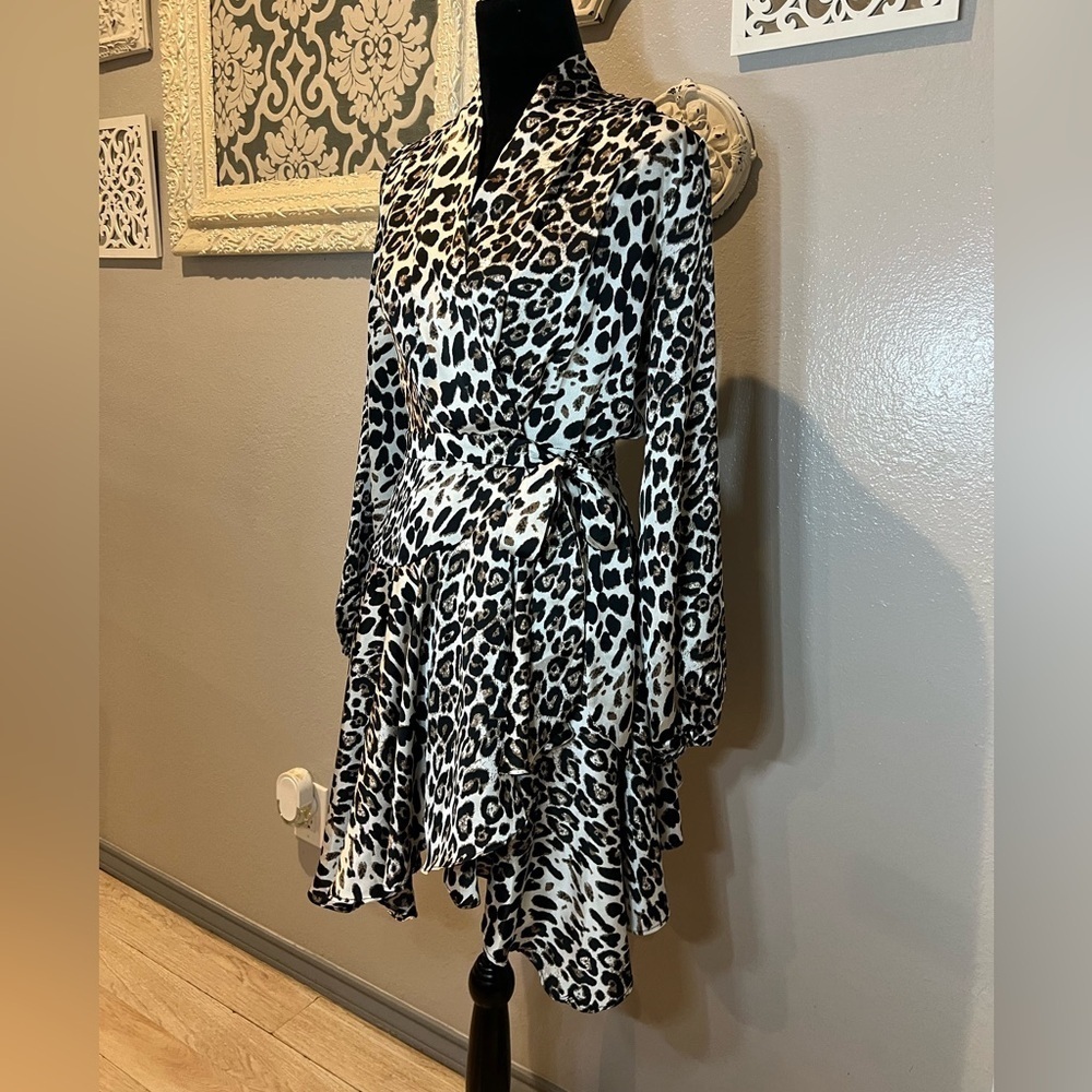 Impressions Cheetah Print Wrap Dress
